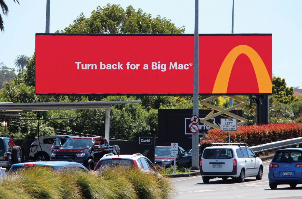 large mc donalds digital billboard
